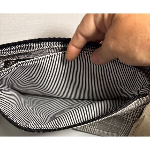 Caracol Plaid Crossbody Bag With Adjustable Strap & Zipper Closure Multiple Pock - Picture 11 of 13